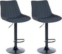 CLP 2er Set Barhocker Toni Stoff I H&ouml;henverstellbarer Barstuhl Mit Metallgestell I