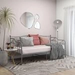 vidaXL Schlafsofa Bettgestell Tagesbett Metallbett Bettsofa Einzelbett Bett Sofabett