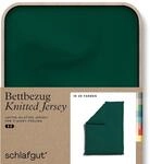 schlafgut Knitted Jersey Bettw&auml;sche 135x200 cm Bio-Baumwolle, Green Deep 