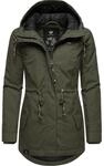 Ragwear Damen Winter-Kurzmantel Monadis Black Label mit Kapuze