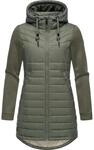 Ragwear Damen &Uuml;bergangsjacke leichte lang Steppjacke mit weichen &Auml;rmeln und Kapuze