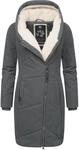 Ragwear Damen Wintermantel warmer Steppmantel lang mit Kapuze Gordon Long Intl Dark
