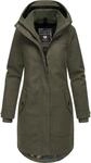 Ragwear Damen atmungsaktiver langer Wintermantel in Wollmantel-Optik warme