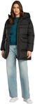 Tommy Jeans Damen Daunenmantel Midi Puffer mit Kapuze, Schwarz (Black), L