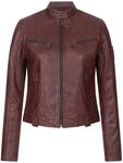 Rock Creek Lederjacke Damen Bikerjacke Echtleder Stehkragen D-481 Weinrot L