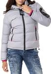 Cipo & Baxx Damen Mantel WM138 Grau &ndash; Modische Winterjacke mit warmem Futter,
