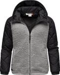 Ragwear warme Damen &Uuml;bergangsjacke Hybrid-Pl&uuml;schjacke kurz mit gesteppten &Auml;rmeln