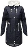 Navahoo Leichter Damen &Uuml;bergangsmantel Langer Parka mit Kapuze Xankaa Navy Gr. L