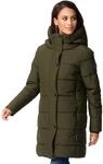 MARIKOO Damen Winterjacke Stepp Winter Jacke &Uuml;bergang Steppjacke lang warm Kapuze