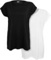 Urban Classics Damen Extended Shoulder Tee 2er Pack &ndash; Baumwoll T-Shirt mit