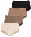Lascana Damen Taillenslip 4er-Pack, Flache Einfassungen, weiche
