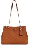 GUESS Cresidia Status Shoulder Satchel Bag Beige