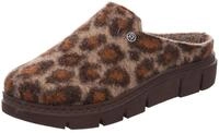 Rohde Damen Pantoffel Filz Hausschuh Leoparden Muster Plateausohle Firenze 6101,
