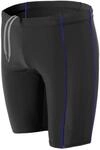 Aquarti Herren Lange Badehose mit Kontrast-Paspel Jammer, Farbe: Schwarz/Blau,