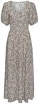 VIVANCE Damen Maxikleid mit dezentem Alloverdruck, Puff&auml;rmel mit Gummizug, Smokpart