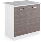Vicco Sp&uuml;lenunterschrank R-Line, Edelgrau, 80 cm, AP Marmor, zur freien...
