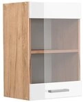 Vicco K&uuml;chenglasschrank R-Line, Wei&szlig; Hochglanz, 40 cm