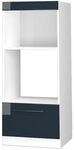 Vicco Mikrowellenschrank Fame-Line, Dunkelblau Hochglanz, 60 cm offen, zur