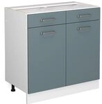 Vicco K&uuml;chenunterschrank R-Line, Blau-Grau, 80 cm, ohne Arbeitsplatte, zur...