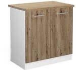 Vicco Sp&uuml;lenunterschrank R-Line, Artisan-Eiche, 80 cm, AP Eiche, zur freien
