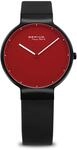 BERING Damen Analog Quarz Classic Collection Armbanduhr mit Silikon Armband und