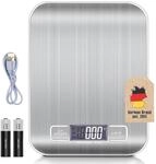 Intirilife Digitale K&uuml;chenwaage 5 kg -Silber- Wiederaufladbar per USB &