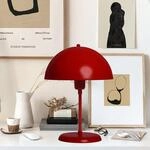 bamyum Lipeo Tischlampe Mit Kabel Rot &Oslash;26 cm, Pilz Lampe Metall, Vintage...