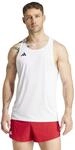 adidas Herren Adizero Essentials Aeroready Running Singlet Shirt, White, L