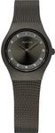 BERING Damen Quarz Uhr | Armbanduhr 23 mm graues Edelstahlgeh&auml;use und graues