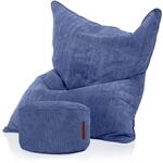 Green Bean Sitzsack + Pouf im Set - XXL Riesensitzsack mit passenden Fu&szlig;hocker...