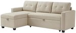 VitaliSpa Sofa L-Form Campina, Beige, 226 x 163 cm | mit Schlaffunktion,...
