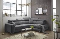 Sydney Ecksofa in Anthrazit - Moderne Eckcouch in L-Form mit Bettkasten,...