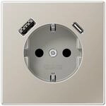 Jung ES1520-15CA Steckdose mit USB-AC LS, stahlfarben