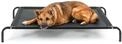 lionto Outdoor Hundeliege Erh&ouml;ht, Haustierliege, 114 x 76 cm, Schwarz | Erh&ouml;hte