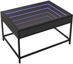 vidaXL Couchtisch mit Infinity-LED Schwarz 70x50x41 cm
