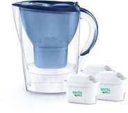 Brita Marella Wasserfilter-Kanne 2,4l sp&uuml;lmaschinenfest 3 Filterkartuschen blau
