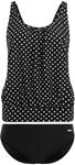 Lascana Damen Oversize-Tankini mit P&uuml;nktchen-Design, formend, Verstellbare Tr&auml;ger