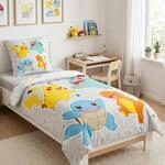 Pokemon Bettw&auml;sche 135x200 + 80x80 cm &ndash; 100% Polyester, weiche Microfaser,