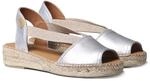 Toni Pons Damen Espadrille aus Leder - ETNA - Silver, 38 EU