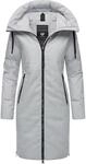 Ragwear Damen Wintermantel Steppmantel in Wolloptik mit Kapuze und hohem Kragen