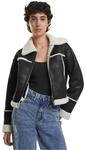 Urban Classics Ladies Shearling Jacket Black/whitesand, L