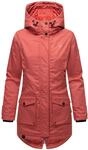 Navahoo Damen &Uuml;bergangsjacke Warmer Kurzmantel Regenjacke mit Kapuze Brinjaa Rouge