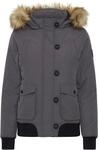 OXMO OXAcila Damen Winterjacke Damenjacke Jacke mit Kapuze, Gr&ouml;&szlig;e:L, Farbe:Iron