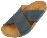 HAFLINGER Bio Mio Leder Pantolette Sandale Unisex Blau (Navy 749), Gr 44