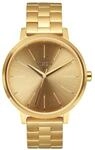 Nixon Kensington Damen Uhr analog Quarzwerk mit Edelstahl vergoldet Armband A099502