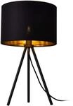 lux.pro Tischleuchte 'Metz' E14 Max. 40W Tripod Tischlampe Stoffschirm und
