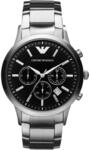 Emporio Armani Herrenuhr , Chronographenwerk, 43mm Silber / Stahl Edelstahlgeh&auml;use