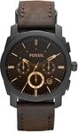 Fossil Machine Uhr f&uuml;r Herren, Chronographenwerk mit Edelstahl- oder Lederarmband,