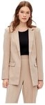 PIECES Damen Pcbozzy Ls Loose Blazer Noos Bc Klassischer Blazer, Silver Mink,S