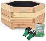 holz4home&reg; Outdoor Pflanzk&uuml;bel S I 6-Eckig aus Tannenholz I inkl....